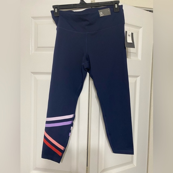 Gap Navy Leggings crop with Striped Accents size L - Picture 1 of 8